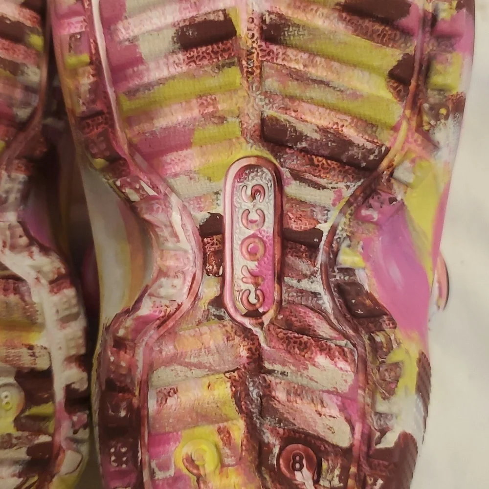 CROCS Pink and Yellow Sandals with Whimsical Design (31)